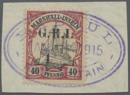 Deutsche Kolonien - Marshall-Inseln - Britische Besetzung: 1914: 5 D. Auf 40 Pf. - Marshalleilanden