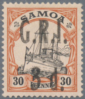 Deutsche Kolonien - Samoa - Britische Besetzung: 1914: AUFDRUCKFEHLER "3 D." Ans - Samoa