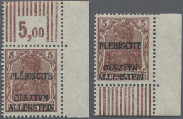 Deutsche Abstimmungsgebiete: Allenstein: 1920, Germania 5 Pfg. Braun, Nicht Vera - Altri & Non Classificati