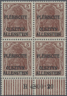 Deutsche Abstimmungsgebiete: Allenstein: 1920, Germania 5 Pfg. Braun, Nicht Vera - Otros & Sin Clasificación