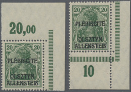 Deutsche Abstimmungsgebiete: Allenstein: 1920, Germania 20 Pfg. Dunkelgrün, Nich - Autres & Non Classés