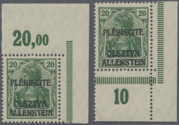 Deutsche Abstimmungsgebiete: Allenstein: 1920, Germania 20 Pfg. Dunkelgrün, Nich - Altri & Non Classificati