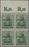 Deutsche Abstimmungsgebiete: Allenstein: 1920, Germania 20 Pfg. Dunkelgrün, Nich - Sonstige & Ohne Zuordnung