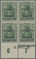 Deutsche Abstimmungsgebiete: Allenstein: 1920, Germania 20 Pfg. Dunkelgrün, Nich - Altri & Non Classificati