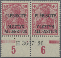 Deutsche Abstimmungsgebiete: Allenstein: 1920, Unverausgabte Marke Zu 40 Pf. Leb - Andere & Zonder Classificatie