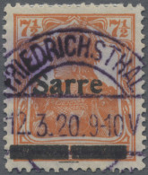 Deutsche Abstimmungsgebiete: Saargebiet: 1920, 7½ Pfg. Mit Aufdrucktype II In De - Usati