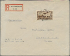 Deutsche Abstimmungsgebiete: Saargebiet: 1932 - 1934, Flugpostmarke 5 Fr Auf R-B - Storia Postale