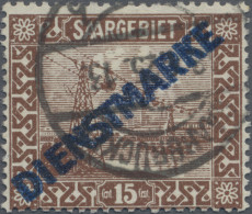 Deutsche Abstimmungsgebiete: Saargebiet - Dienstmarken: 1922, 15 C. Dunkelrötlic - Servizio