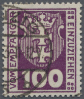 Danzig - Portomarken: 1923, 100 (Pf) Dunkelviolettpurpur, Wasserzeichen Maschen - Altri & Non Classificati