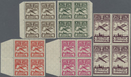 Danzig - Flugpost: 1924, Flugpost Komplett In 5 Rand-4er-Blocks, Obere Paare Mit - Andere & Zonder Classificatie