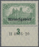 Memel: 1920, Freimarke Deutsches Reich 1,25 M Mit Aufdruck, Postfrisch Vom Unter - Klaipeda 1923