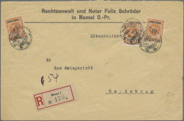 Memel: 1923, Zweimal 10 C Auf 25 M Orange Und 15 C Auf 25 M Orange, Freimarken, - Memel (Klaïpeda) 1923