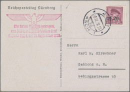 Sudetenland - Asch: 1938, Freimarken Mit Aufdruck, Jede Marke Auf Brief Bzw. Kar - Sudetes
