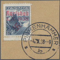 Sudetenland - Karlsbad: 1938, Freimarke 2,50 Kč "Landschaften", Dunkelgrauultram - Région Des Sudètes
