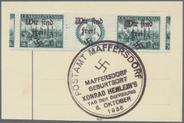 Sudetenland - Maffersdorf: 1938, 50 H. Pilsen Im Waagerechten Zwischenstegpaar U - Région Des Sudètes