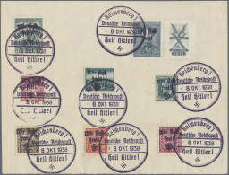 Sudetenland - Reichenberg: 1938, 8 Tschechische Frei- Und Sondermarken, Alle Mit - Sudetenland