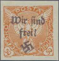 Sudetenland - Reichenberg: 1938, Zeitungsmarke 50 H Falke Orange, Postfrische Or - Région Des Sudètes