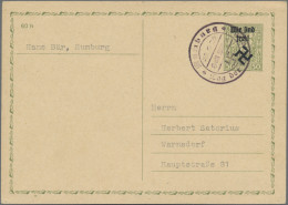Sudetenland - Rumburg: 1938, Ganzsachenkarte 50 H Grün Mit Spiegelverkehrtem Hak - Région Des Sudètes