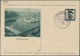 Sudetenland - Rumburg: 1938, Ganzsachenbildpostkarte Usti Nad Labem Mit Wst. Prä - Sudetes