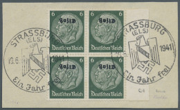 Dt. Besetzung II WK - Elsass: 1940, 6 Pfg. Hindenburg-Medaillon Mit KOPFSTEHENDE - Occupation 1938-45