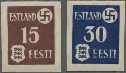 Dt. Besetzung II WK - Estland: 1941, 15 K Und 30 K, Postfrisch, Je Ungezähnt, Di - Besetzungen 1938-45