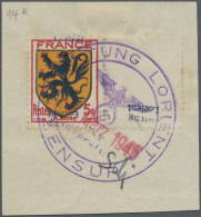 Dt. Besetzung II WK - Frankreich - Festung Lorient: 1945, 5 Fr "Provinzwappen Fl - Occupazione 1938 – 45