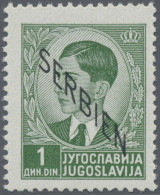 Dt. Besetzung II WK - Serbien: 1941, 1 D Pter II, Aufdruckausgabe OHNE Netzüberd - Occupazione 1938 – 45