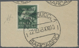 Dt. Besetzung II WK - Zara: 1943, 5 L Schwärzlichgrün Flugpostmarke, Aufdruck Ty - Ocupación 1938 – 45