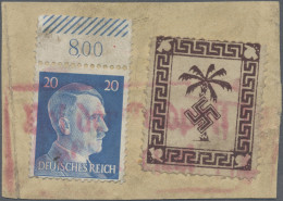 Feldpostmarken: 1943, Tunis-Päckchenmarke Auf Gelblichem, Wabenartig Genetztem P - Otros & Sin Clasificación