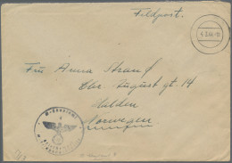 KZ-Post: 1944, Feldpost/Lagerpost Eines Norwegischen Studenten Aus Dem SS-Lager - Storia Postale