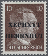 Deutsche Lokalausgaben Ab 1945: HERRNHUT, 1945: Freimarke Hitler 10 Pf Mit Aufdr - Otros & Sin Clasificación