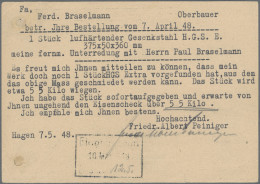 Alliierte Besetzung - Notstempel: 1948, ARNSBERG(WESTF): Notausgabe, 6 Pf Violet - Autres & Non Classés