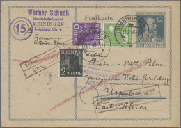 Alliierte Besetzung - Ganzsachen: 1947, Karte 12 Pfg. Stephan Mit Zusatzfrankatu - Other & Unclassified