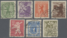 Sowjetische Zone - Berlin Und Brandenburg: 1945, Freimarken, Durchstochen, Kpl., - Autres & Non Classés