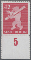 Sowjetische Zone - Berlin Und Brandenburg: 1945, Freimarke 12 Pfg. Mittelkarminr - Altri & Non Classificati