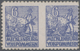 Sowjetische Zone - Mecklenburg-Vorpommern: 1946, 6 Pf Abschiedsserie Im Waagerec - Sonstige & Ohne Zuordnung