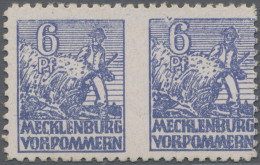 Sowjetische Zone - Mecklenburg-Vorpommern: 1946, 6 Pf Abschiedsserie Im Waagerec - Altri & Non Classificati