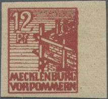 Sowjetische Zone - Mecklenburg-Vorpommern: 1946, 12 Pfg. Abschiedsserie Braunrot - Altri & Non Classificati