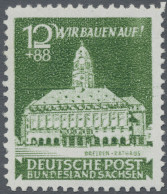 Sowjetische Zone - Ost-Sachsen: 1946, 12+88 Pf, Wiederaufbau, Probedruck Schwärz - Autres & Non Classés