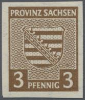 Sowjetische Zone - Provinz Sachsen: 1945, 3 Pf Orangebraun, Mit Dem Seltenen Was - Altri & Non Classificati