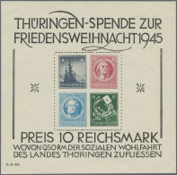 Sowjetische Zone - Thüringen: 1945, Großer Weihnachts-Block In Type I Auf Weißem - Otros & Sin Clasificación