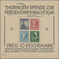 Sowjetische Zone - Thüringen: 1945, Großer Weihnachts-Block In Type I, Rückseiti - Sonstige & Ohne Zuordnung