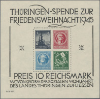 Sowjetische Zone - Thüringen: 1945, Großer Weihnachts-Block In Type II Auf Weiße - Other & Unclassified