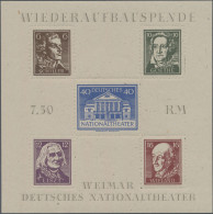 Sowjetische Zone - Thüringen: 1946, Nationaltheater-Block Auf Grauem Papier Mit - Autres & Non Classés