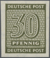 Sowjetische Zone - West-Sachsen: 1945, 30 Pfg Ziffer Dunkeloliv Mit Fallendem Wa - Autres & Non Classés