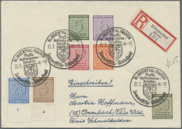 Sowjetische Zone - West-Sachsen: 1945, Ziffern Herzstück-Zusammendrucke 5/6/12/8 - Other & Unclassified