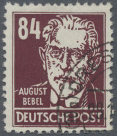 DDR: 1953, 84 Pfg August Bebel, Gestrichenes Papier, Wasserzeichen "DDR Und Post - Gebraucht