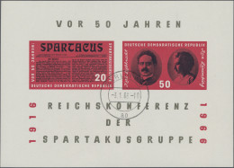 DDR: 1966, 50. Jahrestag Der Reichskonferenz Der Spartakusgruppe, UNGEZÄHNTER Bl - Otros & Sin Clasificación