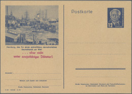 DDR - Ganzsachen: 1950, Postkarte 12 Pf Pieck (Abb. Hamburger Hafen), Mit Probea - Otros & Sin Clasificación