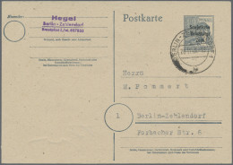 Berlin - Vorläufer: 1948, SBZ-Ganzsachenkarte 12 Pfg. Maschinenaufdruck Bedarfsg - Cartas & Documentos